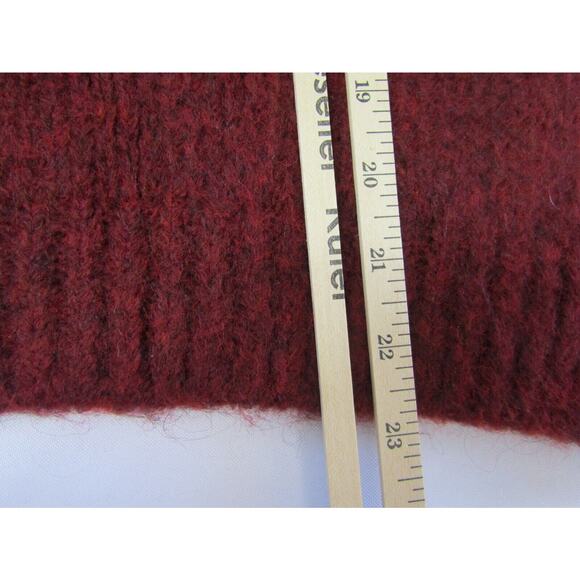 Vero Moda Burgundy/Black Mock Neck Knit Sweater Women's Medium Coastal Cable - Picture 6 of 7